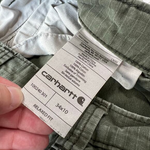 Carhartt Relaxed fit men’s green shorts size 34x10 - Picture 9 of 9